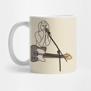 Singer + guitarist minimalist line art Mug